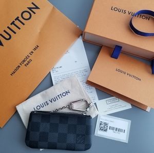 LOUIS VUITTON KEY POUCH CLEFTS DAMIER GRAPHITE